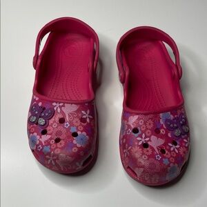 CROCS‎ Kids Pink Floral Sandals